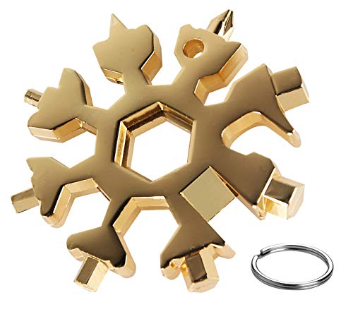 Xingsky Multi Herramienta Copo de Nieve,18-en-1 Tarjeta de la Herramienta del Copo de Nieve,Multiherramienta Llave hexagonal Llave de anillo Abrebotellas,para Viajes al Aire Libre Camping Adventure