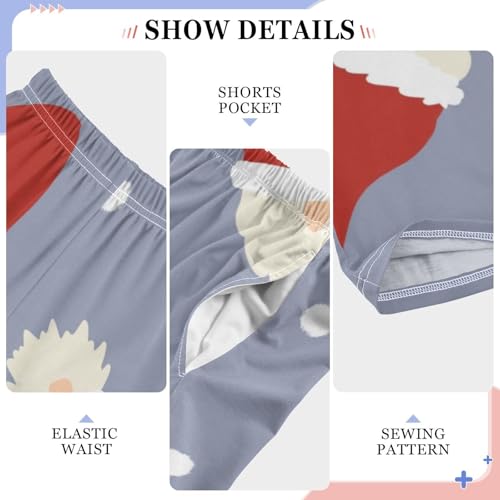 Boys' Pants Santa Hats Merry Christmas Long Bottoms Jogger Pants Elastic Waist Trousers with Pockets S-XL4