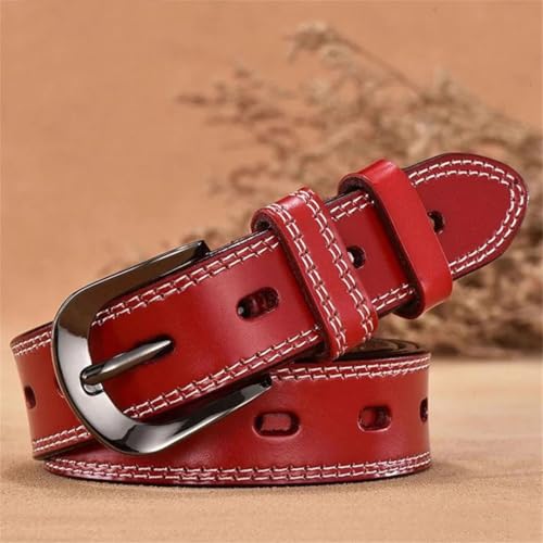 Women’S Genuine Leather Pin Buckle Casual All Match Adjustable Designer Waist Strap 2.8CM Width2
