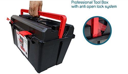 Tayg Werkzeugkasten aus Kunststoff Nr.33 Werkzeugkoffer No 33/480 x 258 x 255 mm/schwarz-rot – Bild 8