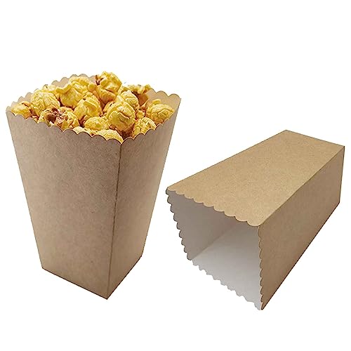 Image of We Moment Kraft Paper Mini Paper Popcorn Box Cardboard Popcorn Container for Party, Pack of 36