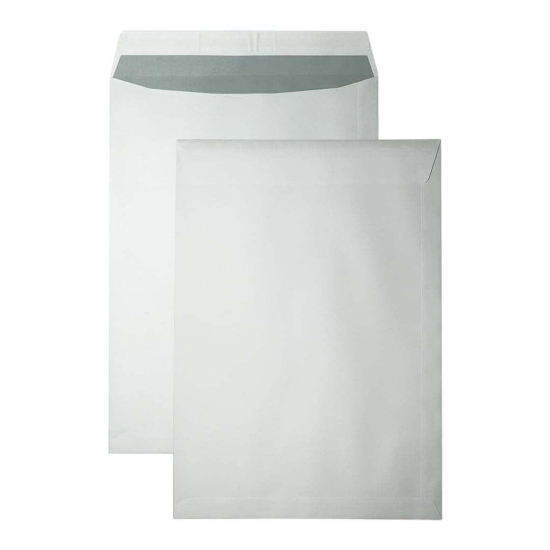 DULA EB4 Umschläge, Akte Umschlag, 262 x 371 mm, 250 Stück, Selbstklebend mit Klebestreifen, 120 g/m²