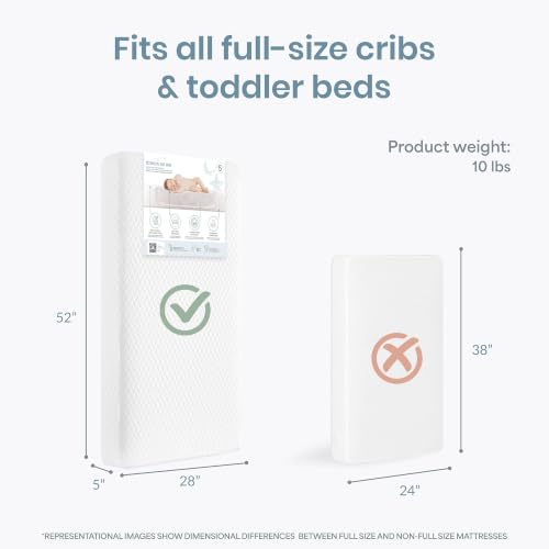 Image of Dream On Me Premium 2-in-1 Baby Fairy Crib & Toddler Mattress, Made in USA