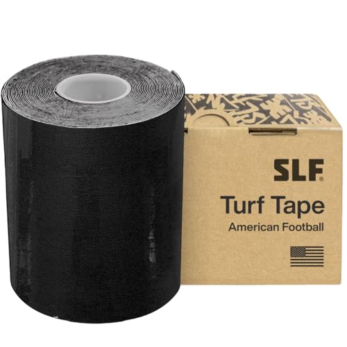 SLEEFS Black Turf Tape Football - Extra Wide Waterproof Sports Athletic Tape - Flexible Breathable Ultra Sticky for Arms Wrists Ankles Injuries - Lacrosse Soccer Baseball Basketball
