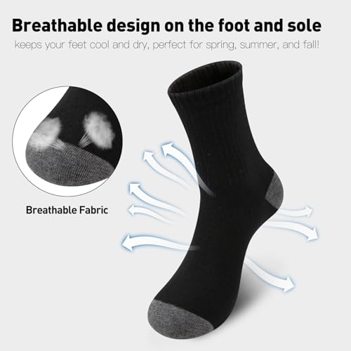 Image of 30 Pairs Men's Breathable Crew Socks - Soft Casual Comfort, Everyday Length Size 8-12 /12-16, Bulk Pack