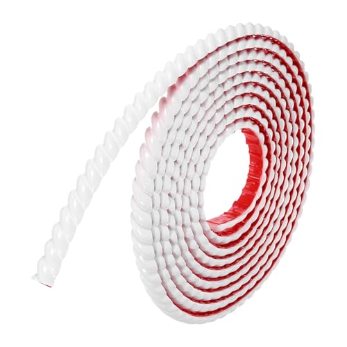 QUARKZMAN Moldura de Moldura de Pared Flexible, 16.4 pies x 0.79 pulgadas Autoadhesiva Pelar y Pegar Moldura de Borde de Marco de Espejo para Gabinete de Espejo, Línea Blanca