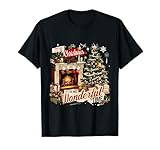 Cozy Christmas Fireplace Tree Holiday Winter Decor Gift T-Shirt