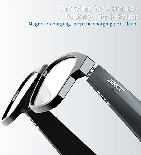 SKCT Smart Glasses&Blue Light Glasses with Bluetooth,35° Hinge Design,for More Face Shapes,Auto on/Off,Hall Switch Technology,Open-Audio with Surround Sound,Hands Free Calling