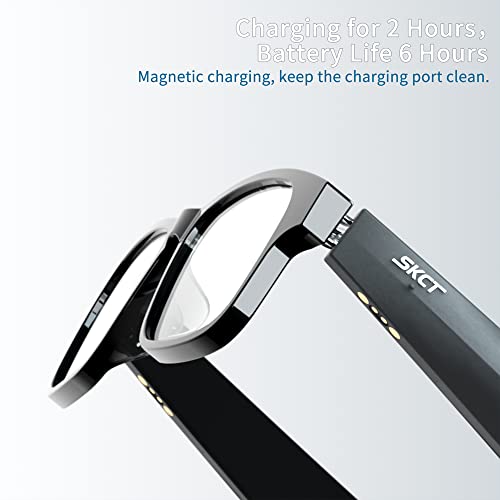 Skct Smart Glasses&Blue Light Glasses With Bluetooth,35° Hinge Design,For More Face Shapes,Auto On/Off,Hall Switch Technology,Open-Audio With Surround Sound,Hands Free Calling #TOP6