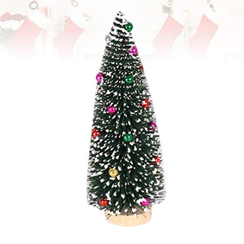 Mini árvore de Natal Amosfun artificial pequena pinheiro com bases de madeira foscas pequenas árvore