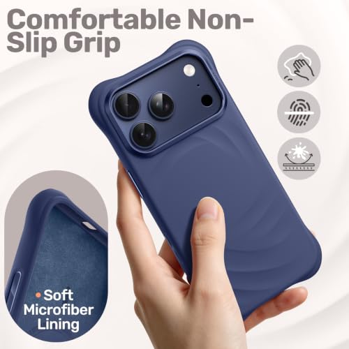 JETech Silikon Hülle für iPhone 18 Pro Max/17 Pro Max, Dunkelblau – Ansicht 3