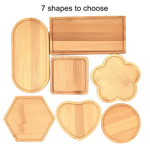 4Pcs Mosaic Bamboo Coasters For Crafts, Blank Base Trays, Drinking Cup Coaster, Plant Coaster, Art Plate,Diy Mosaic Supplies (Rectangle) #TOP3