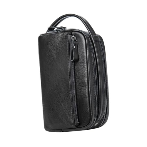 Bolso de mano hombre ligero y espacioso para solucionar el desorden diario en cuero