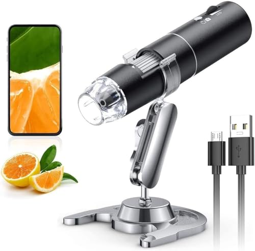 Wireless Digital Microscope,Leanking 0X-1000X Zoom Pocket Size Handheld Microscope for iPhone Android, iPad