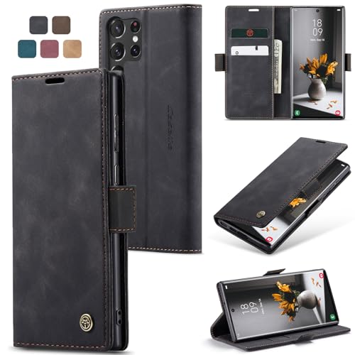 owlhold Funda para Samsung Galaxy S23 Ultra 5G,Funda Avanzado PU