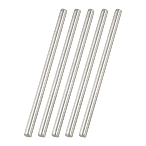 MECCANIXITY 316 Stainless Steel Rod 5/16"(8mm) 5.91"(150mm) Length, Solid Steel Round Bar Metal Shaft Rods Lathe Bar Stock for Industrial DIY Project and Metal Working, Pack of 5