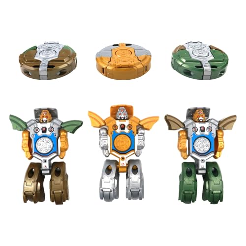 3 Brinquedos transformáveis Robot Fidget Spinner, 2 em 1 brinquedo Transformers Spinner para dedo, ponta de dedo decorativa, mini Robot Fidget brinquedo para crianças e adultos