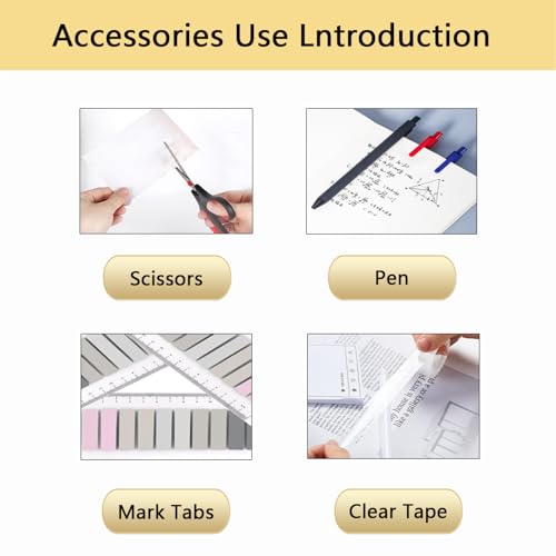 Office Supplies,Desk Accessories,Tape Holder,Stapler,Scissor,Staple Remover,Box of Binder Clips,Staples,Ballpoint Pen,Lndex Tabs,Clear Tape,Office Supplies Set(Black) - Thumbnail 3