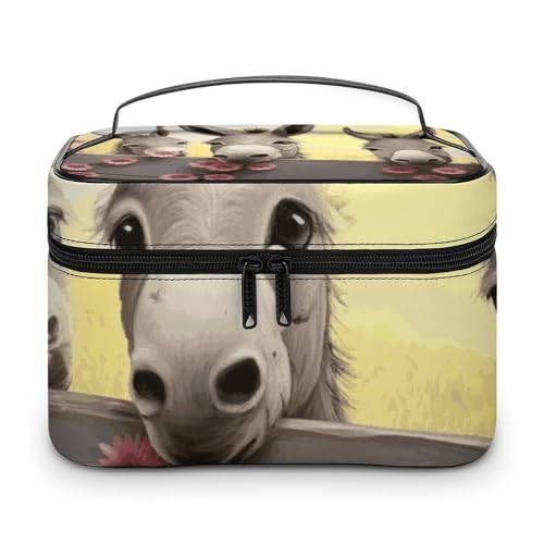 Foldable Travel Luggage Bag for Men And Women, Dry And Wet Separation Portable Travel Luggage Bag, Donkey And Flower Printed Waterproof Sports Luggage Bag, Fitness Bag