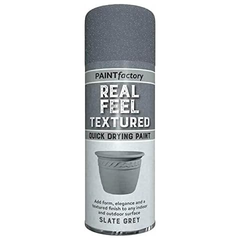 Real Feel Textured Quick Drying Paint Slate Grey 400ml Spray Aerosol Cover