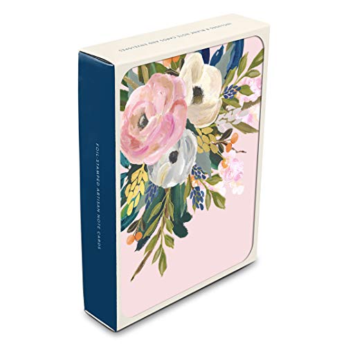 Image of Artisan Blank Note Cards by Studio Oh! - Bella Flora - Pack of 8 - 4.25 inch x 5.5 inch Printed Textured Art Paper Embellished with Foil Stamping Cards and Envelopes