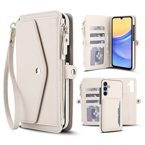Housse Samsung Galaxy A36 cuir blanc : protégez votre téléphone au bureau et en sortie