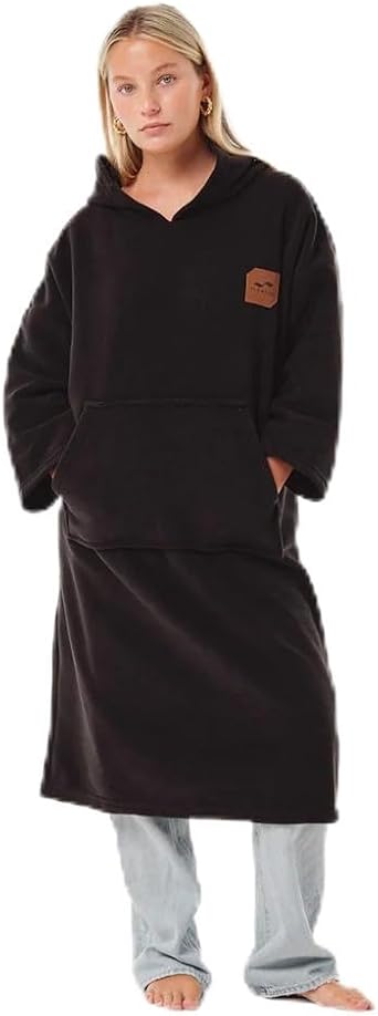 Slowtide Wearable Blanket Poncho Ultra-Soft Fleece Hoodie with Pocket & Sleeves, Cozy Loungewear for Adults
