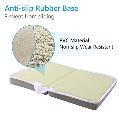 Image of Bath Knee Pad - 1.5inch Extra Thick Bath Kneeling Pad Non-Slip Rubber - Foldable Bathtub Knee Mat Large Safety Bath Kneeler Pad for Baby Bathtime, Garden Work, Exercise - Gray