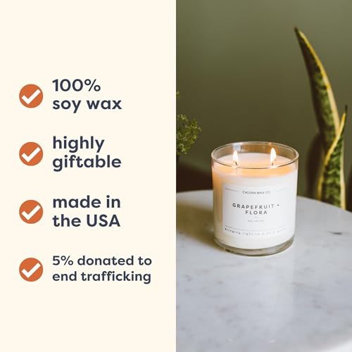 Calyan Wax Co. Musk & Teakwood 2 Wick Scented Candle - 37 Hour Burn - Luxury Clean Soy Wax Candles - Long Lasting Large Glass Jar Candle for Home - 8.8oz by Calyan Wax Co. - Image 2