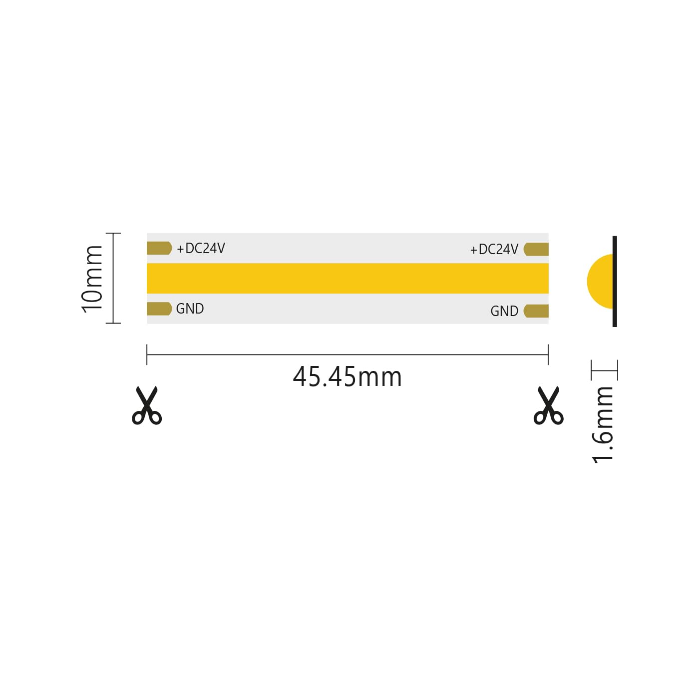 ALCAPOWER Taśma LED 5 m COB IP65 jednobarwna 15 W/MT 24V - 3000K