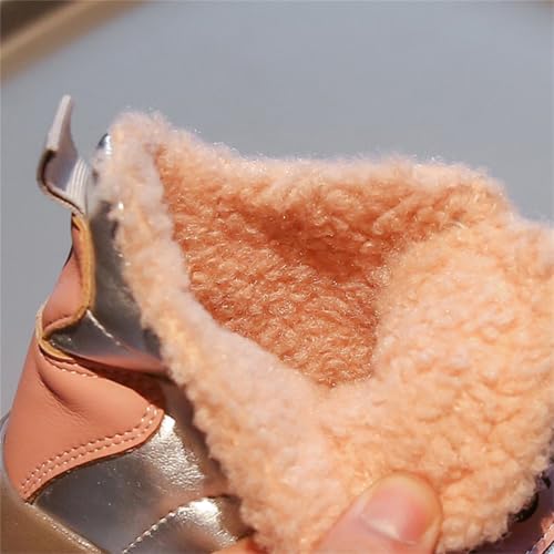 Girls Boys Furry Plush Snow Boots Water-Proof Outdoor Warm Cozy Anti-Slip Mid Calf Faux F𝘂r Lined Little Boys Boots2