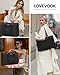 LOVEVOOK Laptop Bags for Women 15.6 inch, Large Handbags Work Women's Tote with Compartments, PU Leather Ladies Shoulder Hand Bag for School Office Business