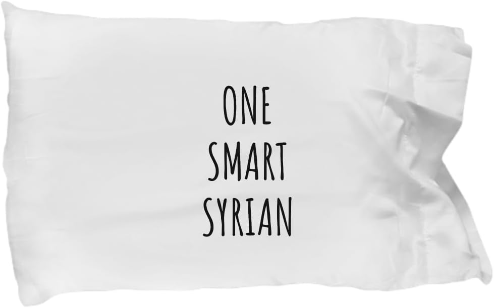 EzGift One Smart Syrian Pillowcase Funny Syria Gift Idea for Clever Men Intelligent Women Geek Quote Gag Joke Pillow Cover Case 20x30