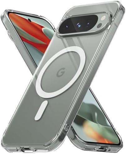 Ringke Fusion [Compatível com MagSafe] Capa compatível com Google Pixel 9 Pro e Pixel 9, revestimento UV para resistência a arranhões - Transparente magnético