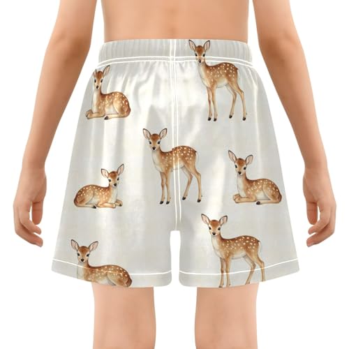 Short de plage garçon anti irritation doublé cerf fauve
