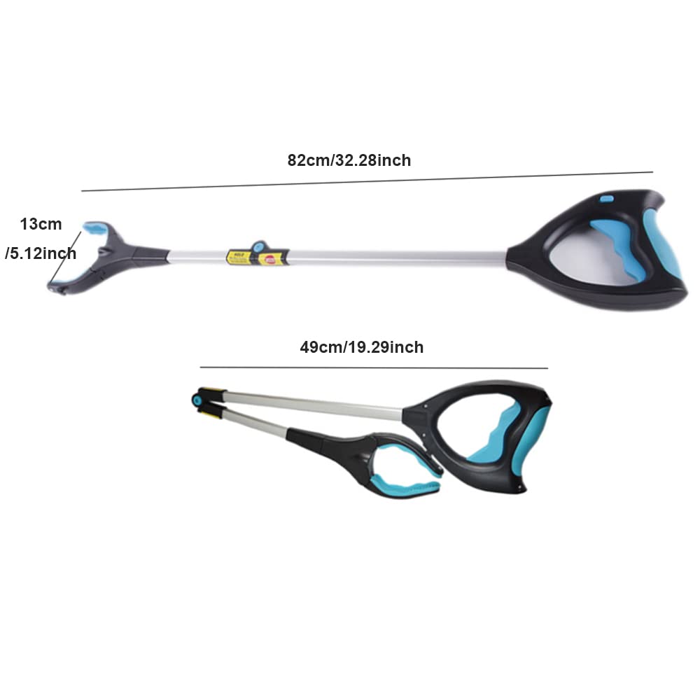 TopHomer Reacher Grabber Tool 32 Inch Extra Long Foldable Grabber Tool with LED Light Design Comfortable Handle Litter Pick Up Grab Tool