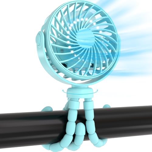 JYJZPB Mini Portable Stroller Fan Clip On for Baby (Blue)