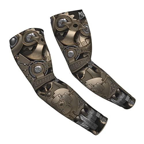Steampunk Mechanical Gears Arm Sleeves For Men Women Sun Protection Arm Sleeves Cover Compression Cooling Sleeves