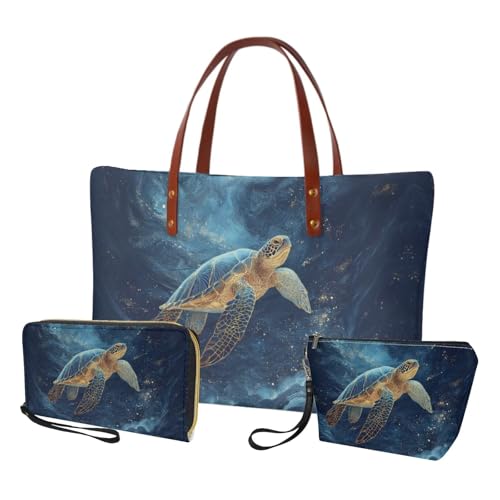 Image of Top Handle Purse for Women, Large Tote Handbag With PU Wallet Set, Gift for Mom