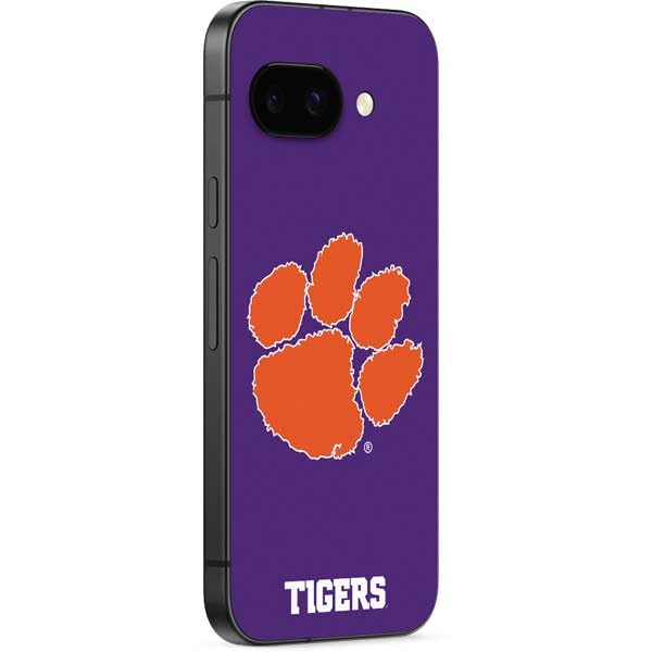 Skinit Decal Phone Skin Compatible with Google Pixel 9a - Officially Licensed Clemson University Tiger Print Purple Design