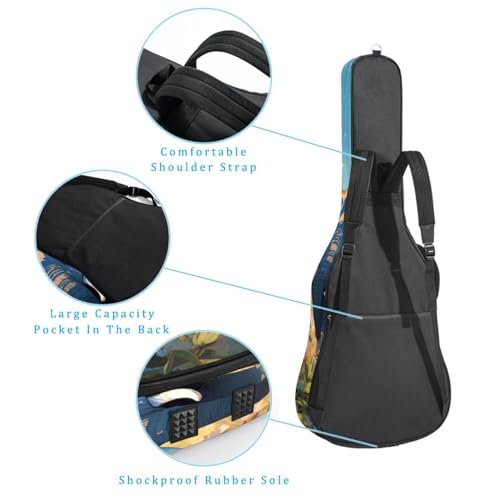 Housse guitare acoustique 40 pouces imperméable à motif éléphant
