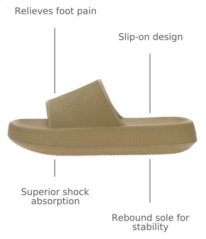 Image of BRONAX Cushioned Thick Sole Pillow Slippers for Women and Men Y10 | Cloud-Like Soft Sole, Foot Pain Relief, EVA Platform Sole, Indoor Outdoor Slides, Waterproof Shower Ready, Quick-Drying