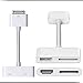 JIMAT 30-Pin to HDMI TV AV Cable Adapter Video Converter + Charging | Support iOS 9.3 | Extender Mirror Projector, TV, Monitor | Compatible for iPad 2 3 iPhone 4 4S iPod Touch 4