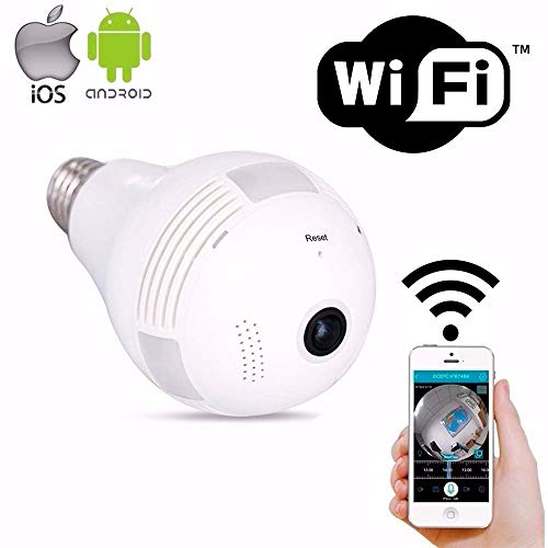 Câmera Espiã IP Lampada Wi-Fi Panorâmica LED 360 Bivolt C/Infravermelho JK-01