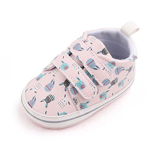 Eitwo Infant Baby Boys Girls Leather Sneakers, Soft Non Slip Rubber Sole, First Walker Moccasins Newborn Shoes,Toddler Wedding Dress Shoe (6-12 Months Infant, C2/Pink, 6_Months) #TOP1