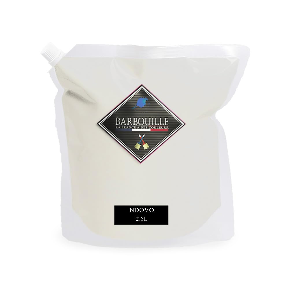 Peinture Blanc Ivoire Acrylique Ndovu - Effet Mat-​Poudré - Peinture Mur & Plafond - Lessivable - Séchage En 30 min - COV A+ - Fabriquée En France - 2,​5 L - BARBOUILLE