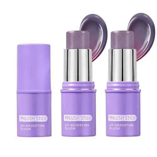 Image of 2PCS PH Color-Changing Cream Blush Stick, Multi-Use Hydrating Natural Glow