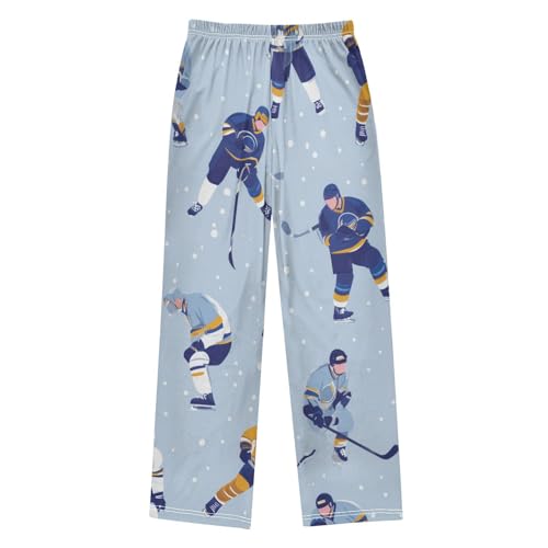 Ice Hockey Snow Boys Long Pants Soft Trousers Elastic Waist Kids Lounge Bottoms with Pockets S-XL2