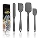 Grey Silicone Spatula Set â€“ Non Stick High Heat Resistant Kitchen Utensils â€“ 608F â€“ Sturdy Steel Core â€“ Spreader, Scraper, Spoonula Spatulas â€“ 4 Piece Utensil Set - Gift Box and Bonus Recipe Ebook!
