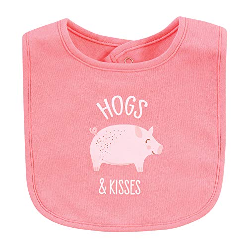 Image of Hudson Baby Unisex Baby Cotton Bibs, Hogs And Kisses, One Size